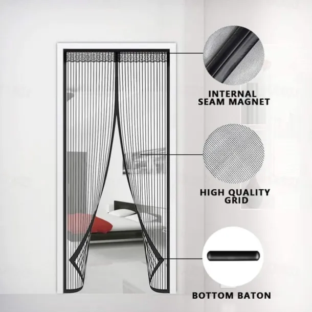 Summer Anti-Mosquito Door Curtain Household High-end Magnetic Encrypted Door Anti-Fly Partition Curtain Screen Door Magnet Screen Window Without Punching