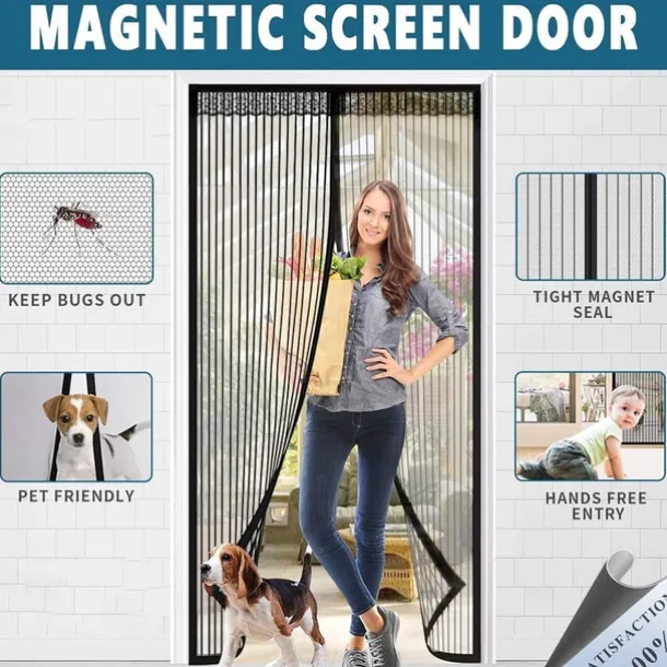 Summer Anti-Mosquito Door Curtain Household High-end Magnetic Encrypted Door Anti-Fly Partition Curtain Screen Door Magnet Screen Window Without Punching
