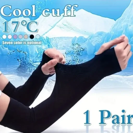 Summer Arm Sleeves Cooling Gloves Women Men Arm Warmers Sleeves Armwarmer UV Sun Protection Cotton Long Fingerless Gloves Arm Sleeves