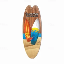 Summer Beach Ocean Theme Leisure Decoration Surfboard Wood Plaque Bar Home Wall Vintage Decoration Wood Plaque