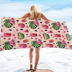 Summer Beach Towel Quick-Drying Tropical Bohemian Rainforest Sea Turtle Plant Towel Soft and Quick-Drying Beach Towel Super Absorbent Soft Microfiber Sand Pool Bath Outdoor Travel Towel