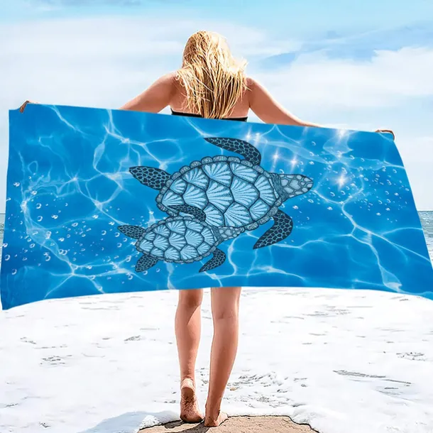 Summer Beach Towel Quick-Drying Tropical Bohemian Rainforest Sea Turtle Plant Towel Soft and Quick-Drying Beach Towel Super Absorbent Soft Microfiber Sand Pool Bath Outdoor Travel Towel