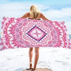 Summer Beach Towel Quick-Drying Tropical Bohemian Rainforest Sea Turtle Plant Towel Soft and Quick-Drying Beach Towel Super Absorbent Soft Microfiber Sand Pool Bath Outdoor Travel Towel