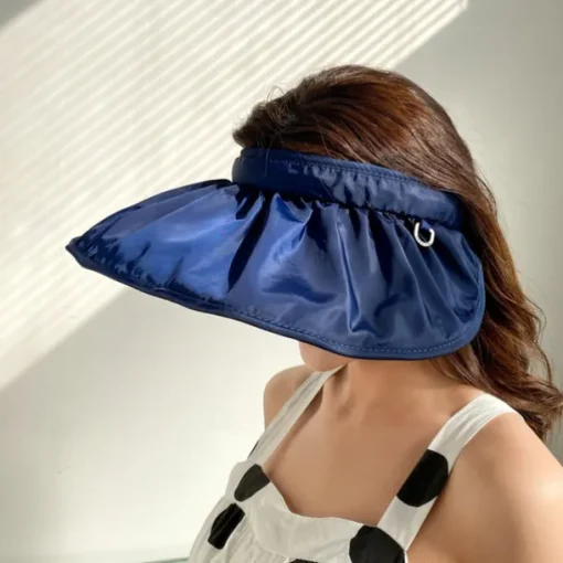 Summer Foldable Sun Hat Travel Beach Large Brim Sun Hat Without Top Anti-ultraviolet Hat For Women
