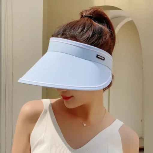 Summer Foldable Sun Hat Travel Beach Large Brim Sun Hat Without Top Anti-ultraviolet Hat For Women