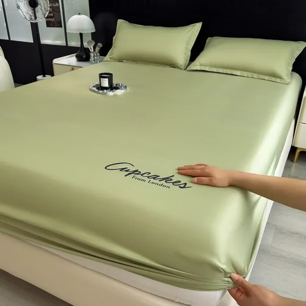 Summer Ice Cooling Bed Silky Comfy Fitted Sheet Cooling Sheets for Hot Sleeper Breathable Fitted Sheet Only Women, Men, Teens