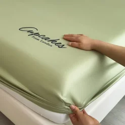 Summer Ice Cooling Bed Silky Comfy Fitted Sheet Cooling Sheets for Hot Sleeper Breathable Fitted Sheet Only Women, Men, Teens