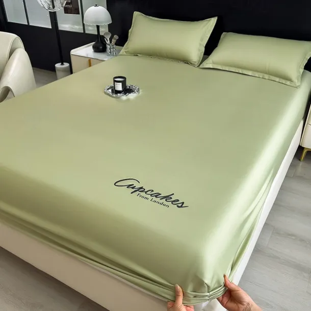 Summer Ice Cooling Bed Silky Comfy Fitted Sheet Cooling Sheets for Hot Sleeper Breathable Fitted Sheet Only Women, Men, Teens