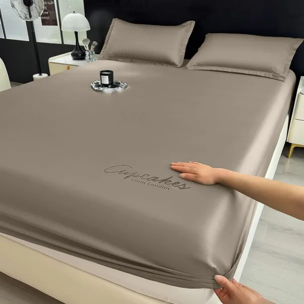 Summer Ice Cooling Bed Silky Comfy Fitted Sheet Cooling Sheets for Hot Sleeper Breathable Fitted Sheet Only Women, Men, Teens