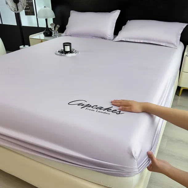 Summer Ice Cooling Bed Silky Comfy Fitted Sheet Cooling Sheets for Hot Sleeper Breathable Fitted Sheet Only Women, Men, Teens