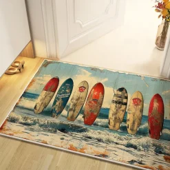Summer Sufer Board Area Rug Kitchen Mat Non-Slip Oil Proof Floor Mat Livingroom Rug Indoor Outdoor Mat Bedroom Decor Bathroom Mat Entrance Rug Door Mat