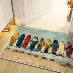 Summer Sufer Board Area Rug Kitchen Mat Non-Slip Oil Proof Floor Mat Livingroom Rug Indoor Outdoor Mat Bedroom Decor Bathroom Mat Entrance Rug Door Mat