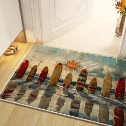 Summer Sufer Board Area Rug Kitchen Mat Non-Slip Oil Proof Floor Mat Livingroom Rug Indoor Outdoor Mat Bedroom Decor Bathroom Mat Entrance Rug Door Mat
