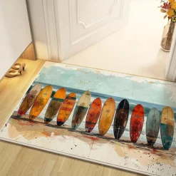 Summer Sufer Board Area Rug Kitchen Mat Non-Slip Oil Proof Floor Mat Livingroom Rug Indoor Outdoor Mat Bedroom Decor Bathroom Mat Entrance Rug Door Mat