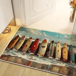 Summer Sufer Board Area Rug Kitchen Mat Non-Slip Oil Proof Floor Mat Livingroom Rug Indoor Outdoor Mat Bedroom Decor Bathroom Mat Entrance Rug Door Mat