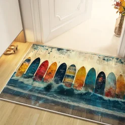 Summer Sufer Board Area Rug Kitchen Mat Non-Slip Oil Proof Floor Mat Livingroom Rug Indoor Outdoor Mat Bedroom Decor Bathroom Mat Entrance Rug Door Mat