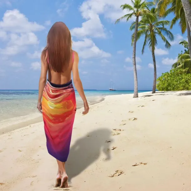 Summer Sunset Beach Towel 100% Micro Fiber Coconut Tree Print Large Beach Towel Soft and Quick-drying Bathroom Towel Super Absorbent Towel Lightweight Suitable for Outdoor Travel