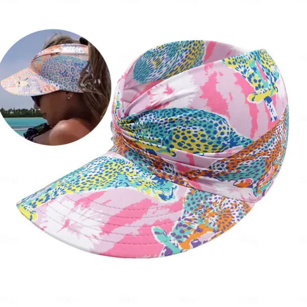 Sun Visor Hats for Women with Large Brim Foldable Visor Cap Beach Hat Sun Protection UPF 50+ Designed for Outdoor Sports Beach Volleyball, Golf, Baseball, Tennis, Badminton, Running