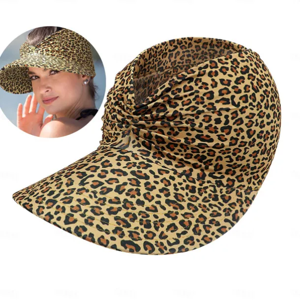 Sun Visor Hats for Women with Large Brim Foldable Visor Cap Beach Hat Sun Protection UPF 50+ Designed for Outdoor Sports Beach Volleyball, Golf, Baseball, Tennis, Badminton, Running