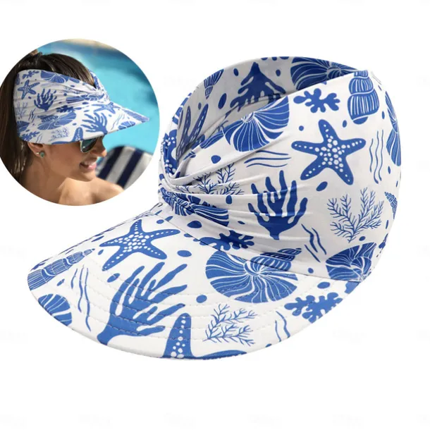 Sun Visor Hats for Women with Large Brim Foldable Visor Cap Beach Hat Sun Protection UPF 50+ Designed for Outdoor Sports Beach Volleyball, Golf, Baseball, Tennis, Badminton, Running