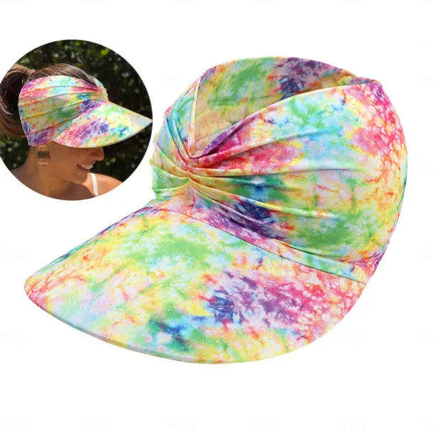 Sun Visor Hats for Women with Large Brim Foldable Visor Cap Beach Hat Sun Protection UPF 50+ Designed for Outdoor Sports Beach Volleyball, Golf, Baseball, Tennis, Badminton, Running