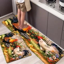 Sunflower Farmhouse Kitchen Rugs Anti Slip Door Mats for Kitchen Floor Kitchen Rugs and Mats Non Skid Waterproof Kitchen Runner Comfort Standing Mat