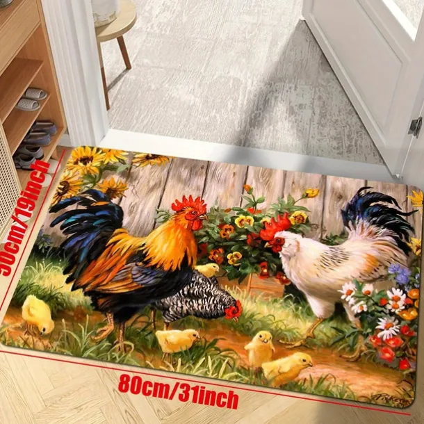 Sunflower Farmhouse Kitchen Rugs Anti Slip Door Mats for Kitchen Floor Kitchen Rugs and Mats Non Skid Waterproof Kitchen Runner Comfort Standing Mat