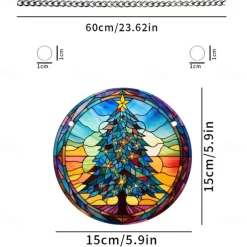 Sunflower Stained Suncatcher Window Hanging, Dog Cat Home Window Decor Suncatcher Birthday Gifts For Women,Mom,Teacher Wreath Sign, Christmas Xmas Decor Gift