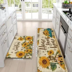 Sunflowers Vintage Area Rug Kitchen Mat Non-Slip Oil Proof Floor Mat Livingroom Rug Indoor Outdoor Mat Bedroom Decor Bathroom Mat Entrance Rug Door Mat