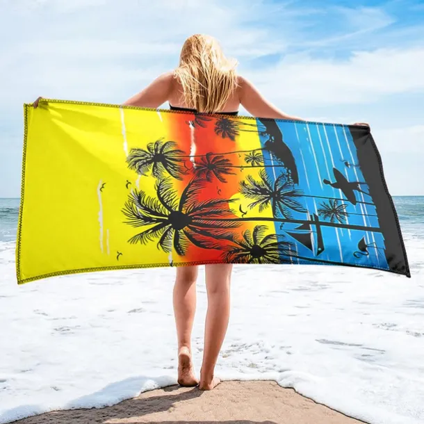 Sunshine and Beach Beach Towel Premium Quality Ultra Soft Absorbent Lightweight Durable Quick Drying Vibrant Design Perfect for Beach Pool Sunbathing Travel Summer Accessory Comfortable and Stylish