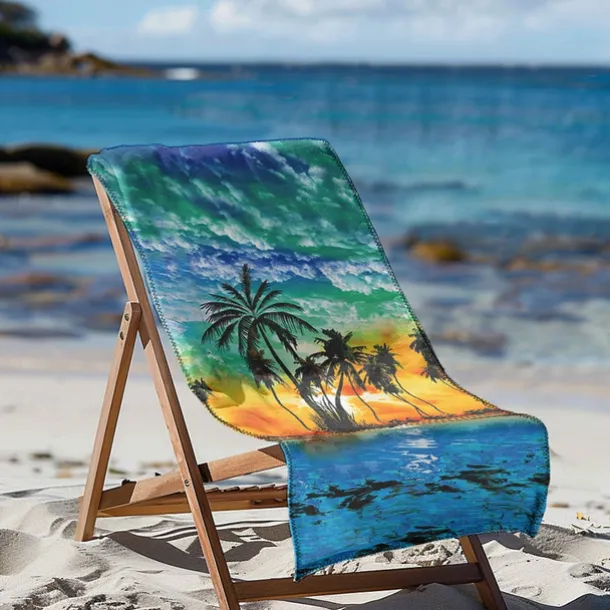 Sunshine and Beach Beach Towel Premium Quality Ultra Soft Absorbent Lightweight Durable Quick Drying Vibrant Design Perfect for Beach Pool Sunbathing Travel Summer Accessory Comfortable and Stylish