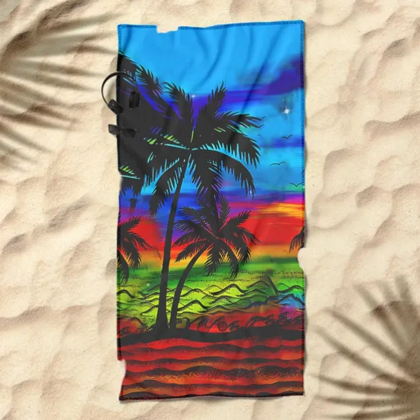 Sunshine and Beach Beach Towel Premium Quality Ultra Soft Absorbent Lightweight Durable Quick Drying Vibrant Design Perfect for Beach Pool Sunbathing Travel Summer Accessory Comfortable and Stylish