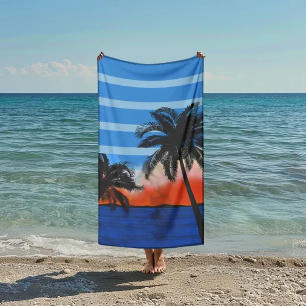 Sunshine and Beach Beach Towel Premium Quality Ultra Soft Absorbent Lightweight Durable Quick Drying Vibrant Design Perfect for Beach Pool Sunbathing Travel Summer Accessory Comfortable and Stylish