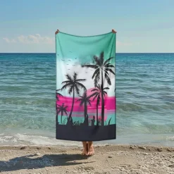 Sunshine and Beach Beach Towel Premium Quality Ultra Soft Absorbent Lightweight Durable Quick Drying Vibrant Design Perfect for Beach Pool Sunbathing Travel Summer Accessory Comfortable and Stylish