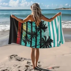 Sunshine and Beach Beach Towel Premium Quality Ultra Soft Absorbent Lightweight Durable Quick Drying Vibrant Design Perfect for Beach Pool Sunbathing Travel Summer Accessory Comfortable and Stylish