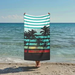 Sunshine and Beach Beach Towel Premium Quality Ultra Soft Absorbent Lightweight Durable Quick Drying Vibrant Design Perfect for Beach Pool Sunbathing Travel Summer Accessory Comfortable and Stylish