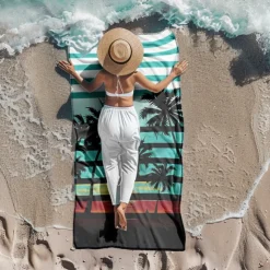 Sunshine and Beach Beach Towel Premium Quality Ultra Soft Absorbent Lightweight Durable Quick Drying Vibrant Design Perfect for Beach Pool Sunbathing Travel Summer Accessory Comfortable and Stylish
