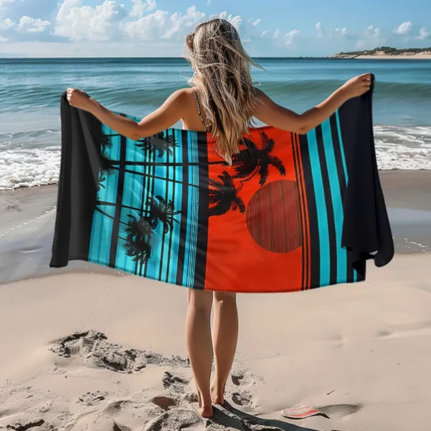 Sunshine and Beach Beach Towel Premium Quality Ultra Soft Absorbent Lightweight Durable Quick Drying Vibrant Design Perfect for Beach Pool Sunbathing Travel Summer Accessory Comfortable and Stylish