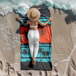 Sunshine and Beach Beach Towel Premium Quality Ultra Soft Absorbent Lightweight Durable Quick Drying Vibrant Design Perfect for Beach Pool Sunbathing Travel Summer Accessory Comfortable and Stylish