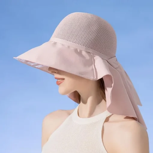 Super Wide Brim Sun Hats for Women UV Protection Beach with Neck Flap Packable Bucket Hat Sun Wraps Outdoor