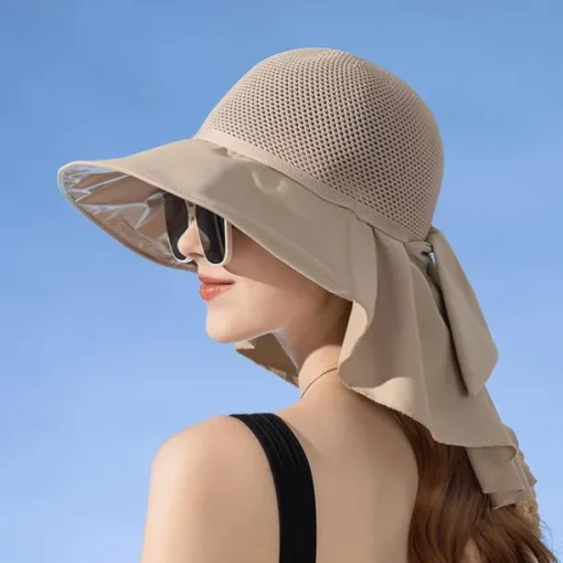 Super Wide Brim Sun Hats for Women UV Protection Beach with Neck Flap Packable Bucket Hat Sun Wraps Outdoor