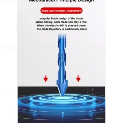 Superhard Alloy Steel Ceramic Tile Concrete Superhard Spiral Groove Eccentric Drill Bit Special Cement Triangular Drilling Tools