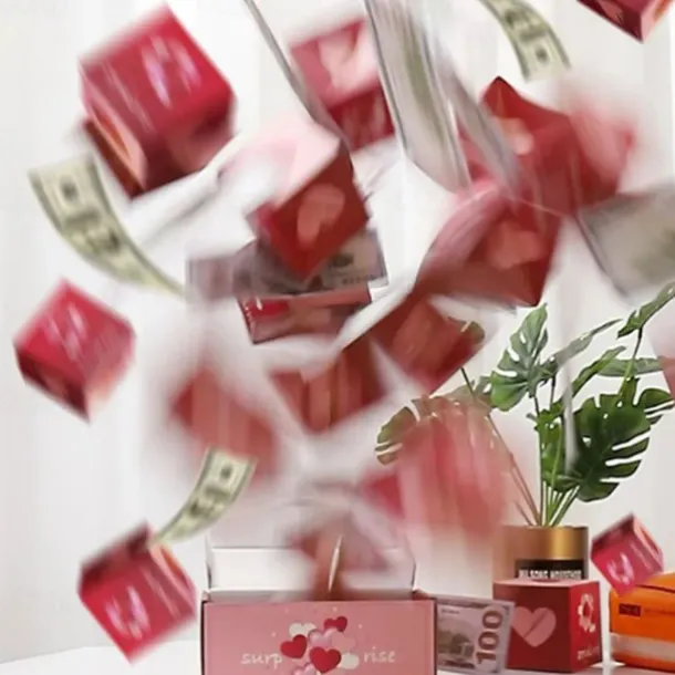Surprise Gift Box Explosion - 2025 Newly Valentine's Day Surprise Gift Boxes Stocking Fillers,Gift Box Explosion for Money and Birthday, Pop-Up Explosion Gift Box