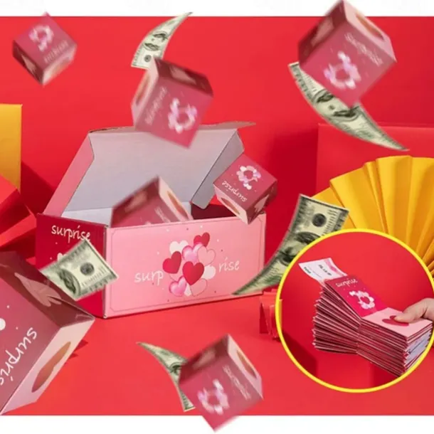 Surprise Gift Box Explosion - 2025 Newly Valentine's Day Surprise Gift Boxes Stocking Fillers,Gift Box Explosion for Money and Birthday, Pop-Up Explosion Gift Box