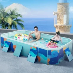 Swimming Pool for Large Dogs Foldable Ground Kids Puppy Outdoor Bathing Tubs for Camping Backyard Garden