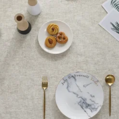 Tablecloth Art Nordic Bamboo Knotted Linen with Tassel Tablecloth Tea Coffee Table for Dining Table Home Room Decoration