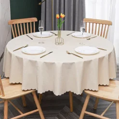 Tablecloth Round Table Cloth Wipe Clean Vinyl Spring Tablecloth Farmhouse Outdoor Picnic Cloth Table Cover For Wedding,Dining,Easter