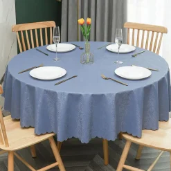 Tablecloth Round Table Cloth Wipe Clean Vinyl Spring Tablecloth Farmhouse Outdoor Picnic Cloth Table Cover For Wedding,Dining,Easter