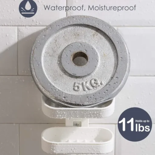 TAILI Double Layer Soap Dish Suction Cup Soap Holder, Strong Sponge Holder for Shower, Bathroom, Tub and Kitchen Sink, Drill-Free, Removable
