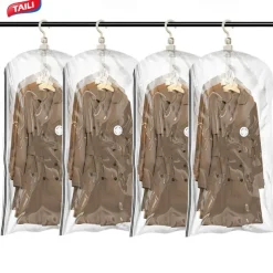 TAILI Hanging Vacuum Storage Sealer Bags Space Saver Bag for Clothing, Suits and Jackets, Closet Organizers, Travel, Manual or electric (without air pump)